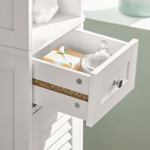Free Standing Tall Bathroom Storage Cabinet, FRG236-W