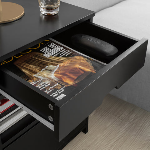 Nightstand Bedside Table with 2 Drawers, FRG258-SCH