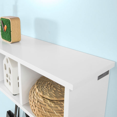 Wall Storage Coat Rack Cupboard White Wood, FRG48-L-W