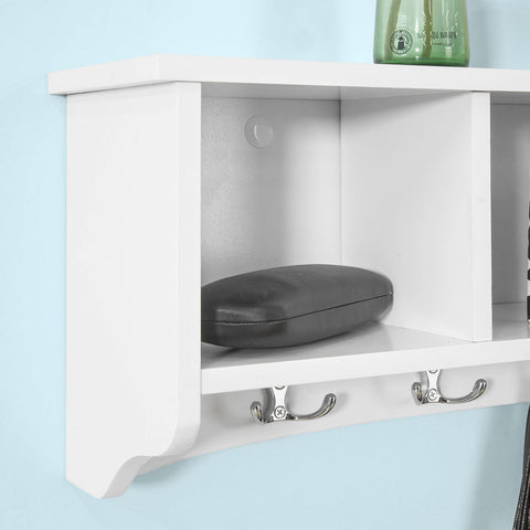 Wall Storage Coat Rack Cupboard White Wood, FRG48-L-W