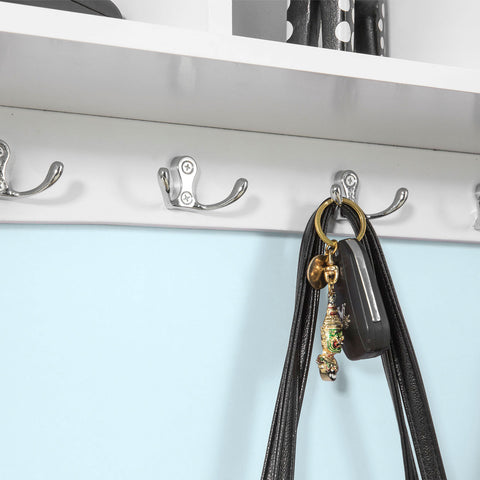 Wall Storage Coat Rack Cupboard White Wood, FRG48-L-W