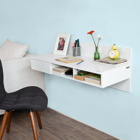 Wall-mounted Computer Desk with Drawer, FWT30-W